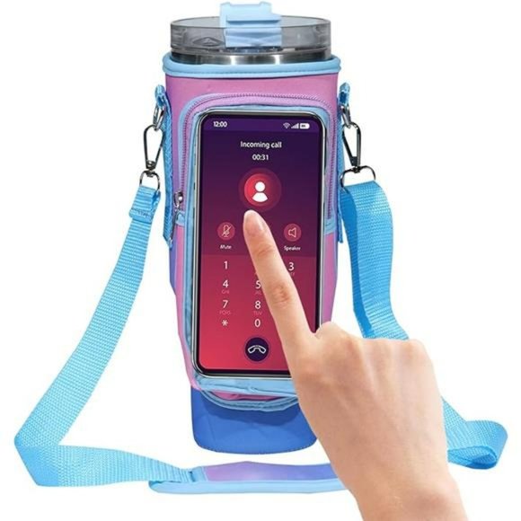 Stanley Cup Holder Strap Water Bottle Pouch Stanley Quencher H2.0 40 oz Tumbler - Picture 1 of 8